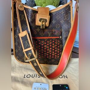 Louis Vuitton Monogram Perforated Musette Crossbody with Orange